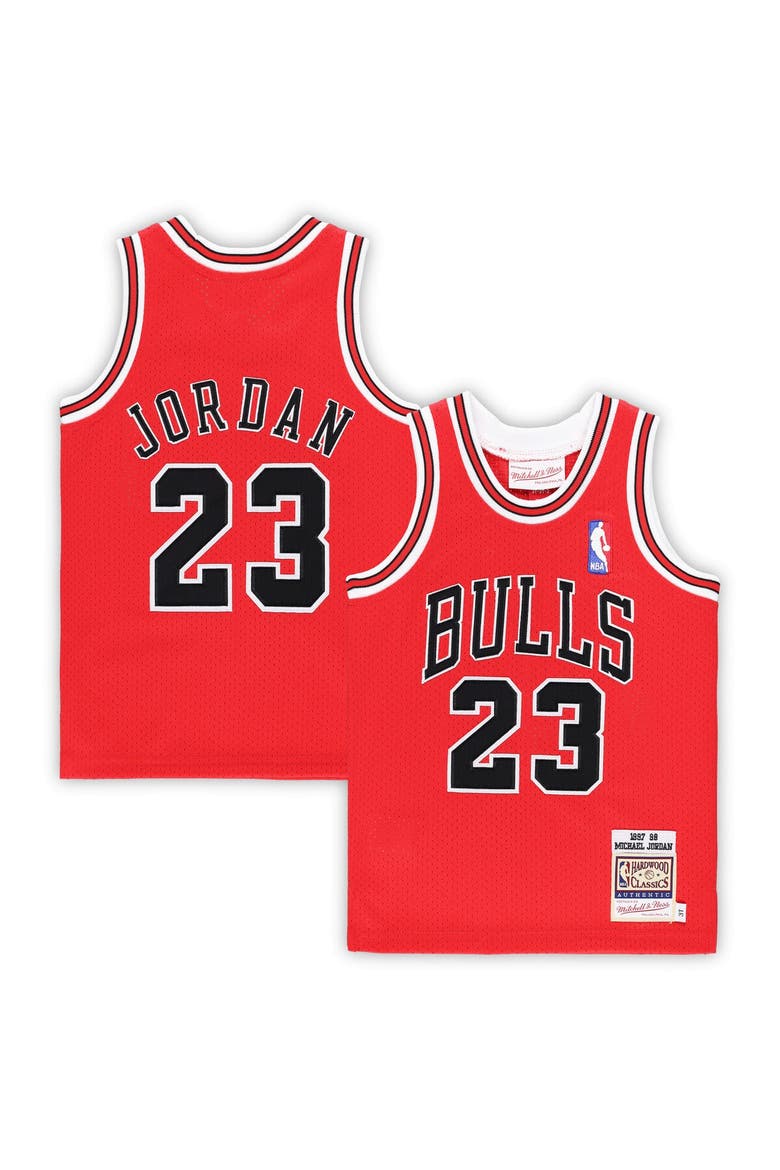 Toddler Mitchell & Ness Michael Jordan Red Chicago Bulls 1997/98 Hardwood Classics Authentic Jersey, Main, color, Red