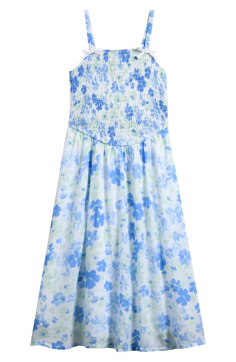 abercrombie kids Kids' Smocked Cotton Sundress, Main, color, Pansy Cluster