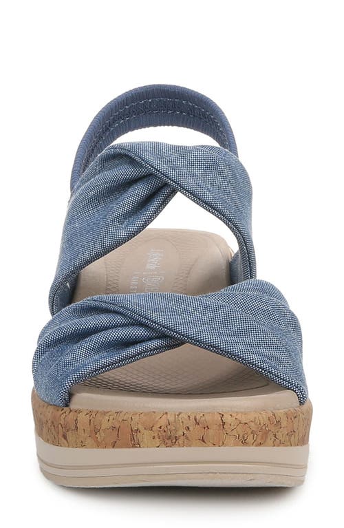 Bzees Riley Slingback Wedge In Blue Fabric