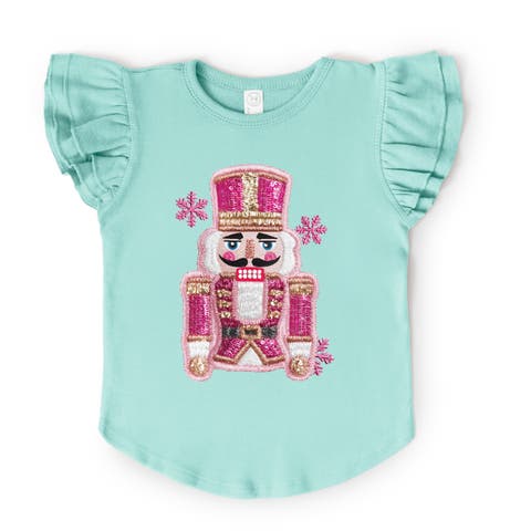 Snowflake Nutcracker Patchwork Flutter Sleeve T-shirt (toddler)