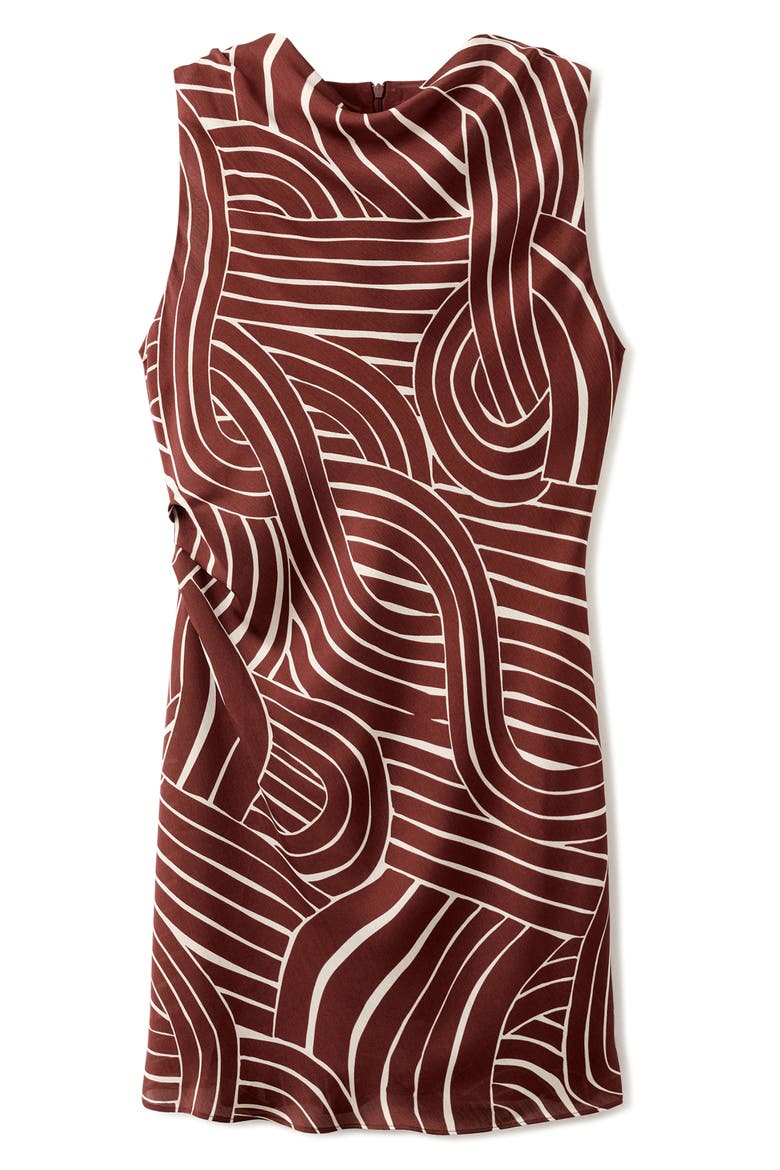 Geometric Print Sheath Dress, Main, color, MAROON