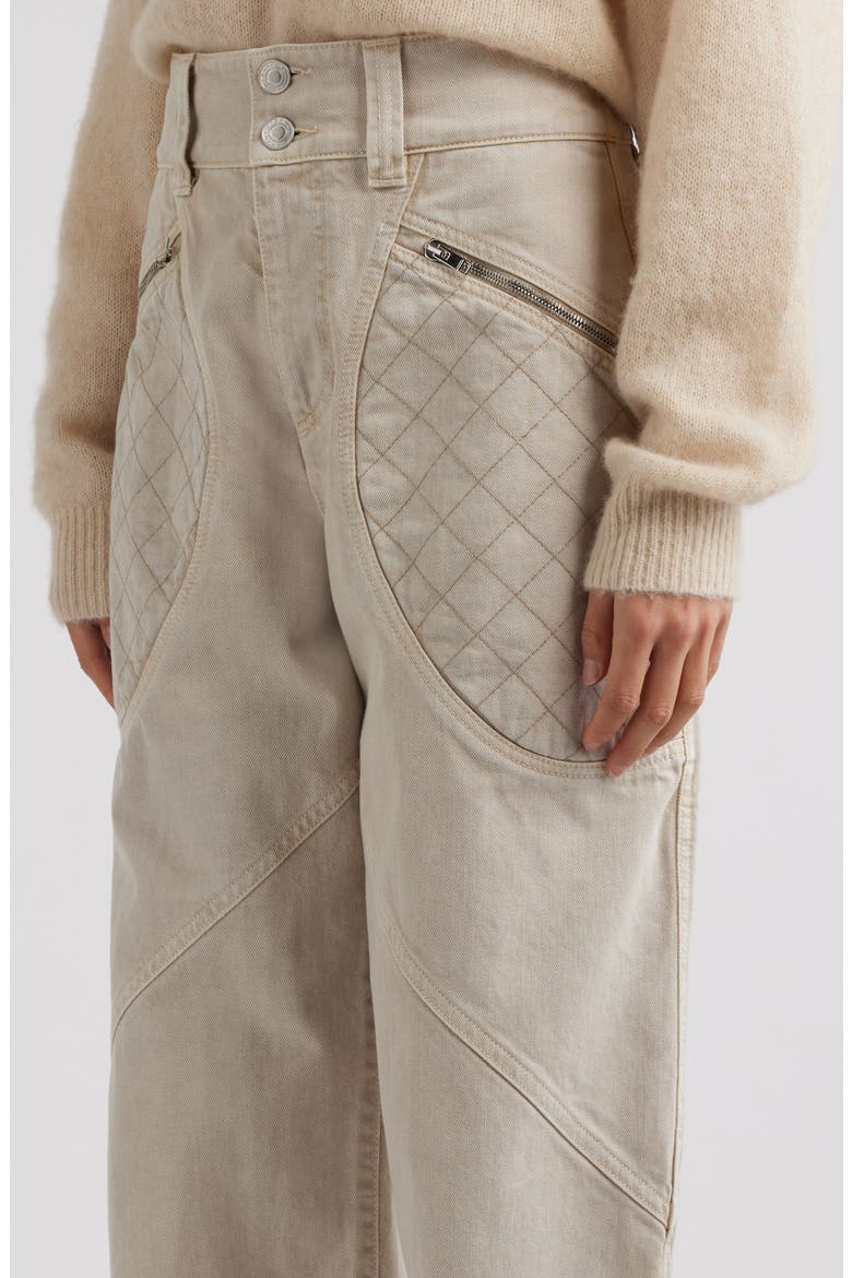 Catarina Zip Pocket Tapered Leg Cotton Twill Pants, Alternate, color, ECRU