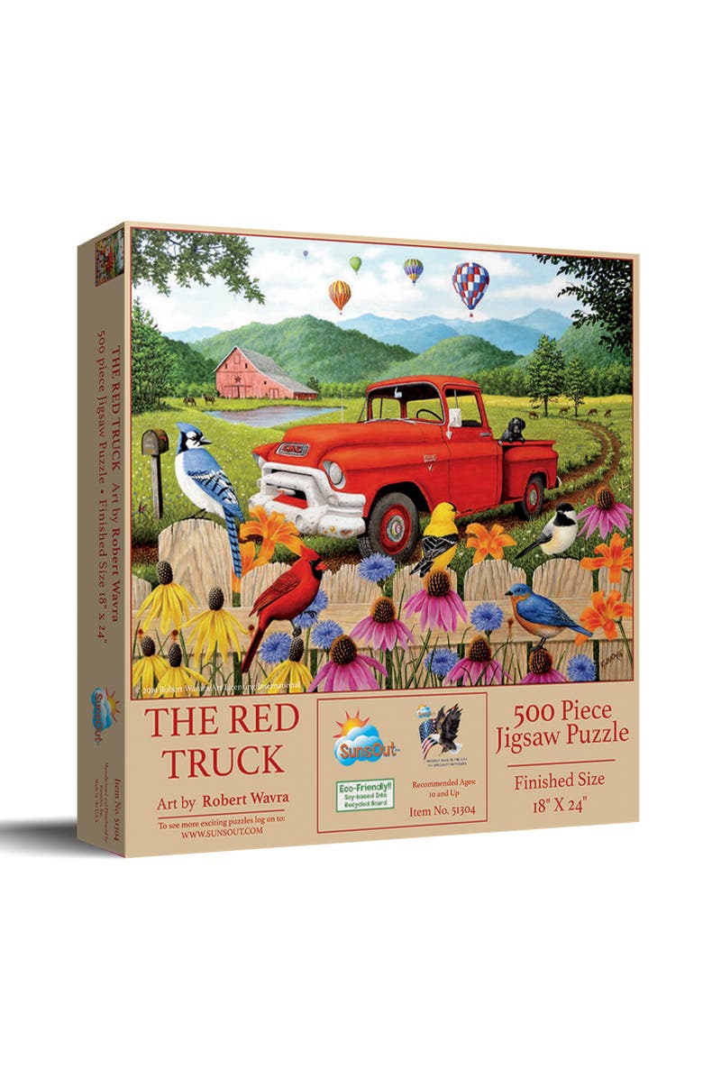 Sunsout The Red Truck 500 piece Jigsaw Puzzle for Adults, Main, color, Multicolor