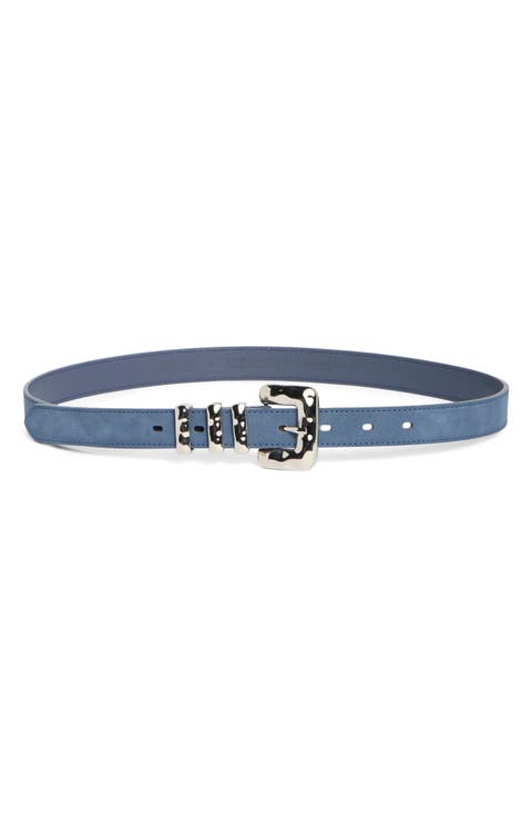Faux Suede Molten Buckle Belt
