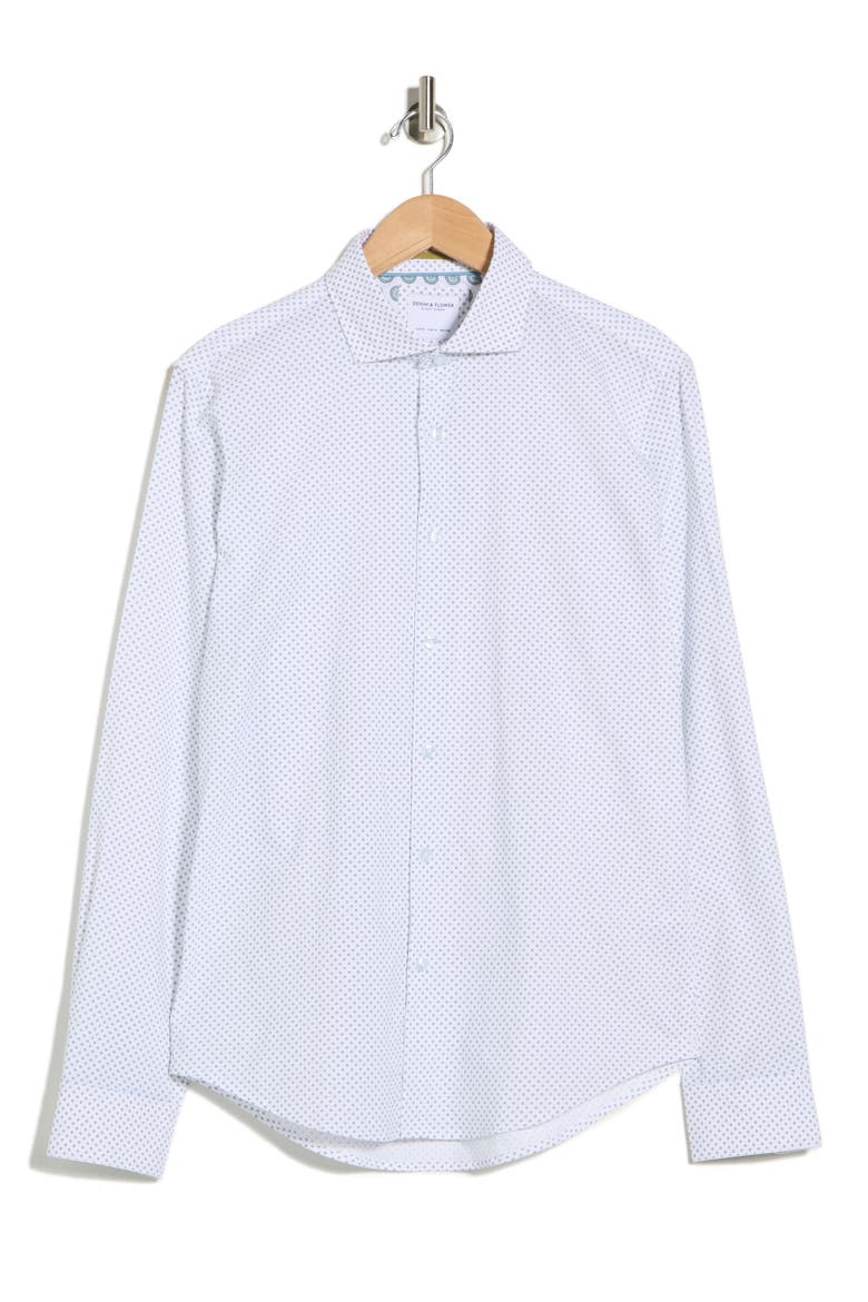 Pop Geometric Button-Up Shirt, Alternate, color, WHITE/ BLACK