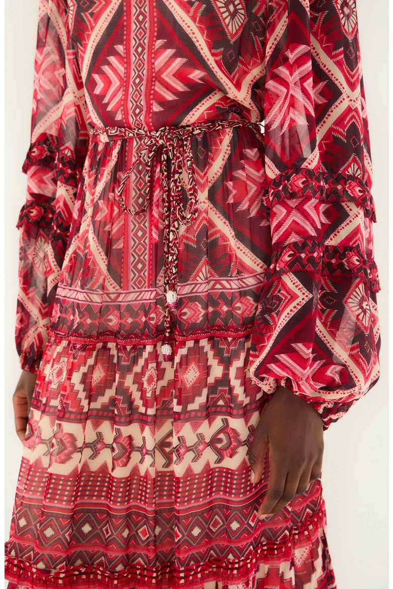 Ainika Long Sleeve Tiered Maxi Dress, Alternate, color, GRAPHIC AINIKA RED