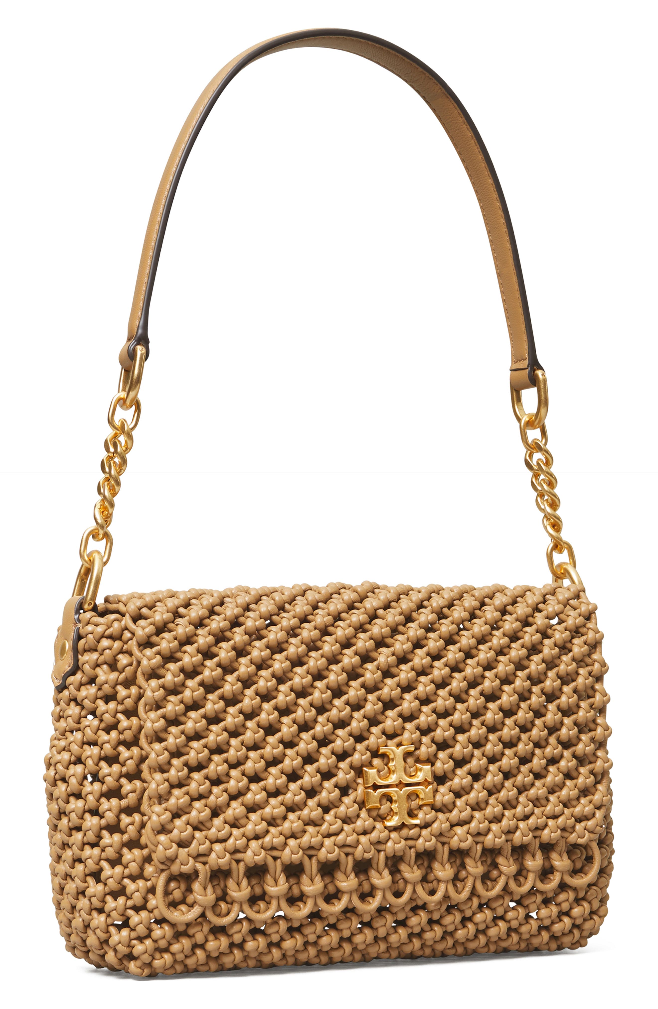 Tory Burch Kira Knotted Leather Shoulder Bag, Alternate, color, 