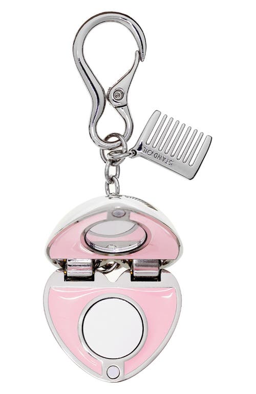 Stand Oil Heart Mirror Key Ring In Silver
