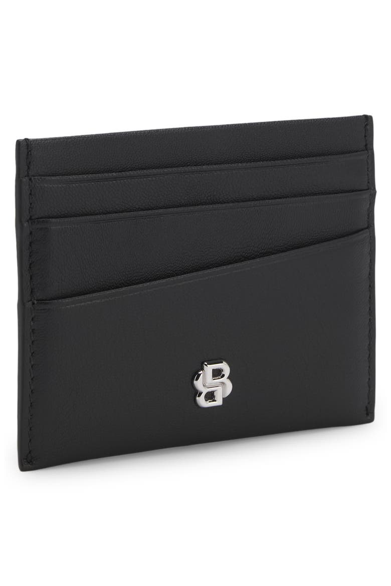 Icon Leather Card Case, Alternate, color, BLACK