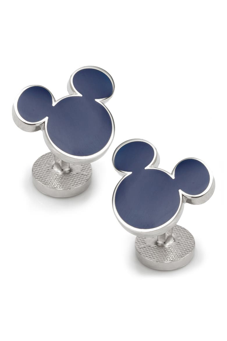 Mickey Mouse Silhouette Cuff Links, Main, color, BLUE