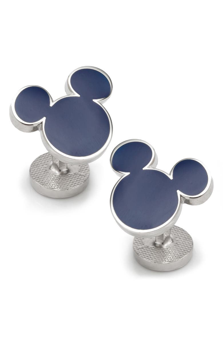 Cufflinks, Inc. Mickey Mouse Silhouette Cuff Links, Main, color, Blue