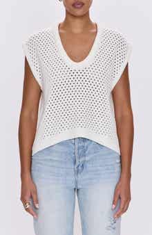 Beck Open Stitch Short Sleeve Sweater