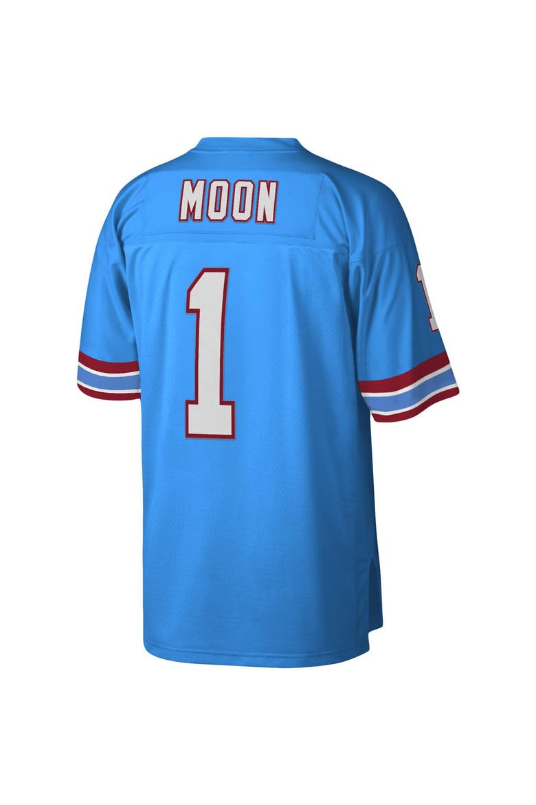 Men's Mitchell & Ness Warren Moon Light Blue Houston Oilers Legacy Replica Jersey, Alternate, color, Light Blue