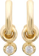 ATHRA LUXE Cubic Zirconia Ring Charm Huggie Hoop Earrings