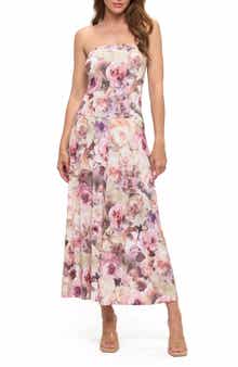 Printed Strapless Dress