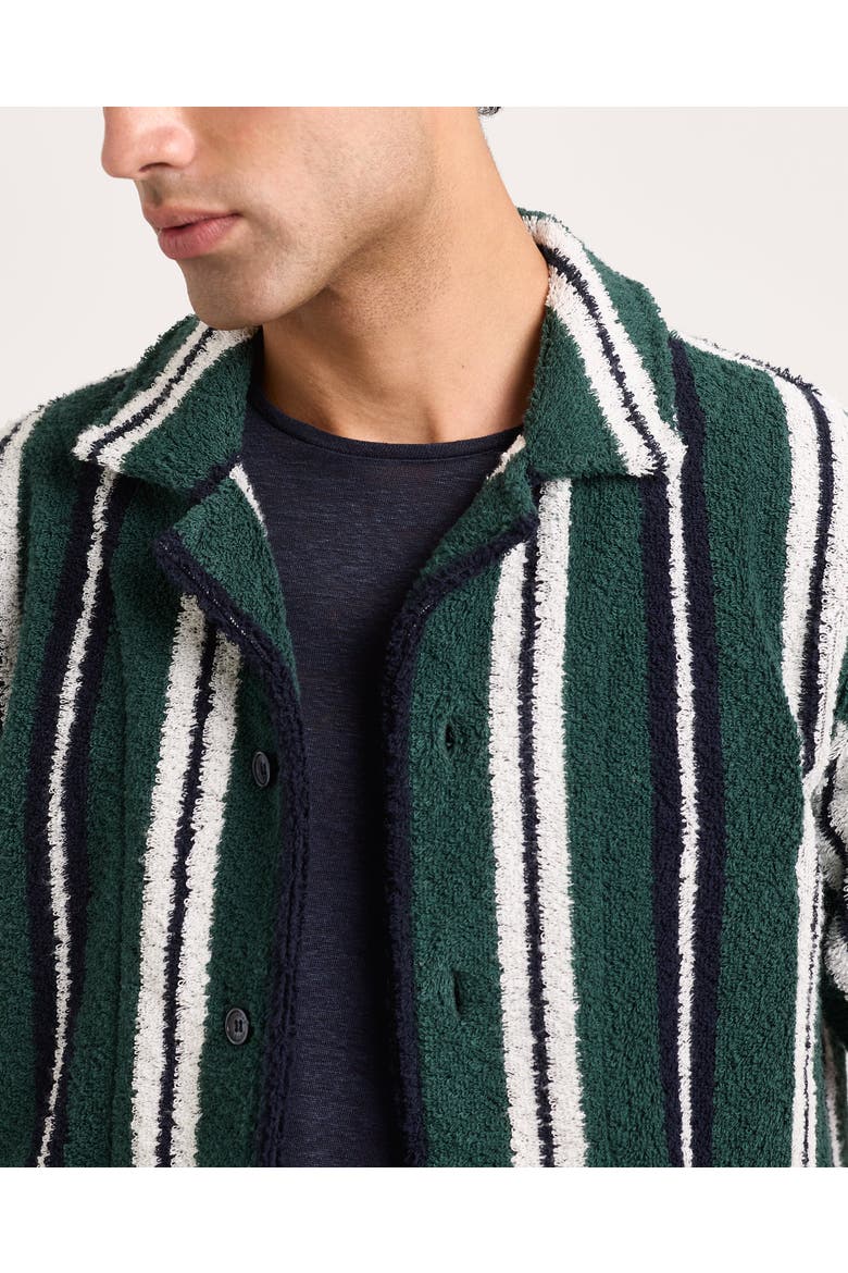 Griffith Towelling Relaxed-Fit Shirt, Alternate, color, TARRAGON STRIPE
