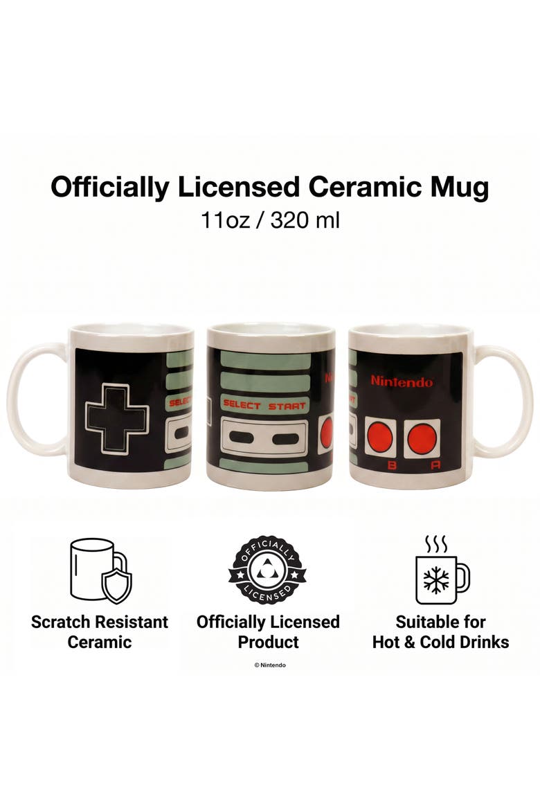 11 oz Nintendo NES Controller Wrap Ceramic Mug, Alternate, color, Multicolored