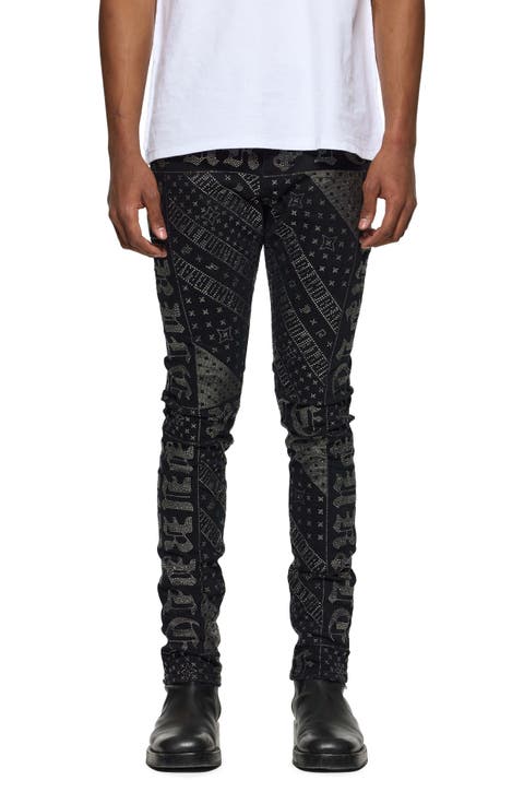 Hotfix Crystal Gothic Flag Skinny Jeans