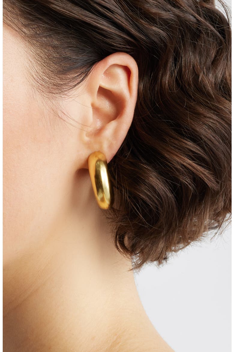 Big Bubble Hoop Earrings, Alternate, color, GOLD