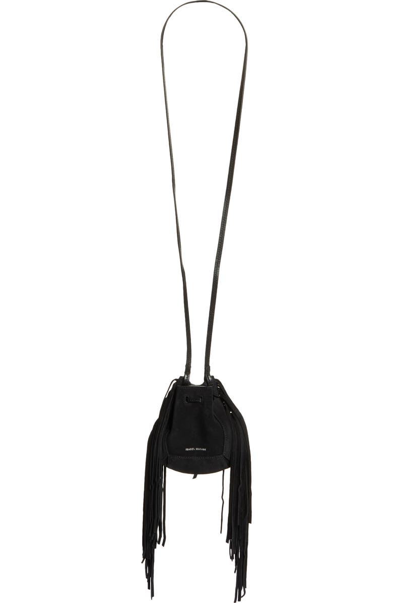 Isabel Marant Miskaf Suede Fringe Crossbody Bag, Main, color,