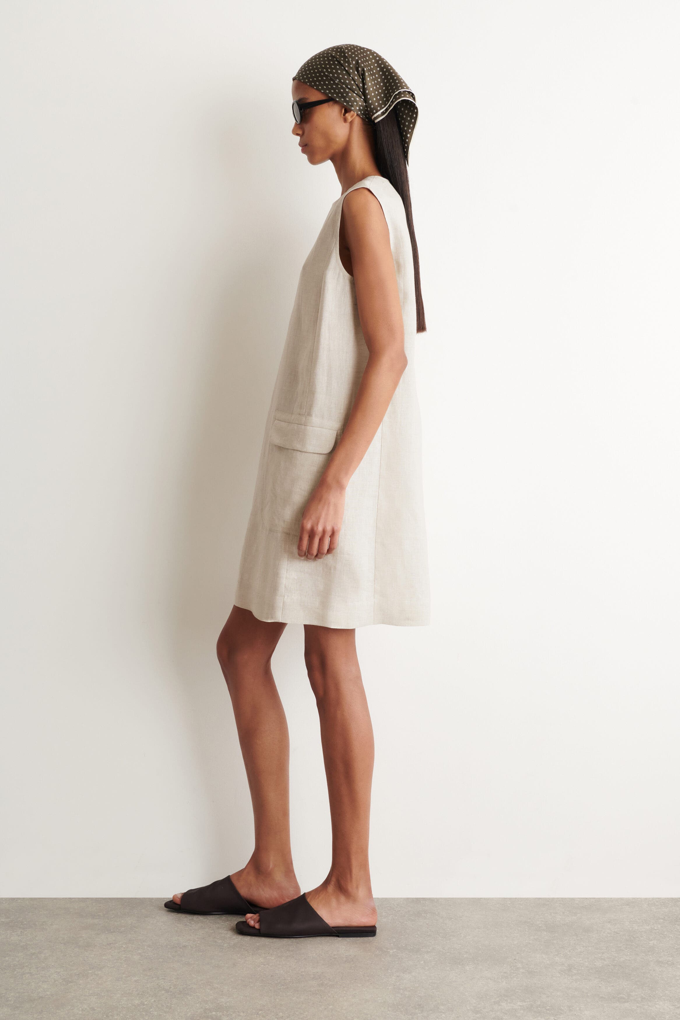 COS Linen Mini Shift Dress (Women) | Nordstrom
