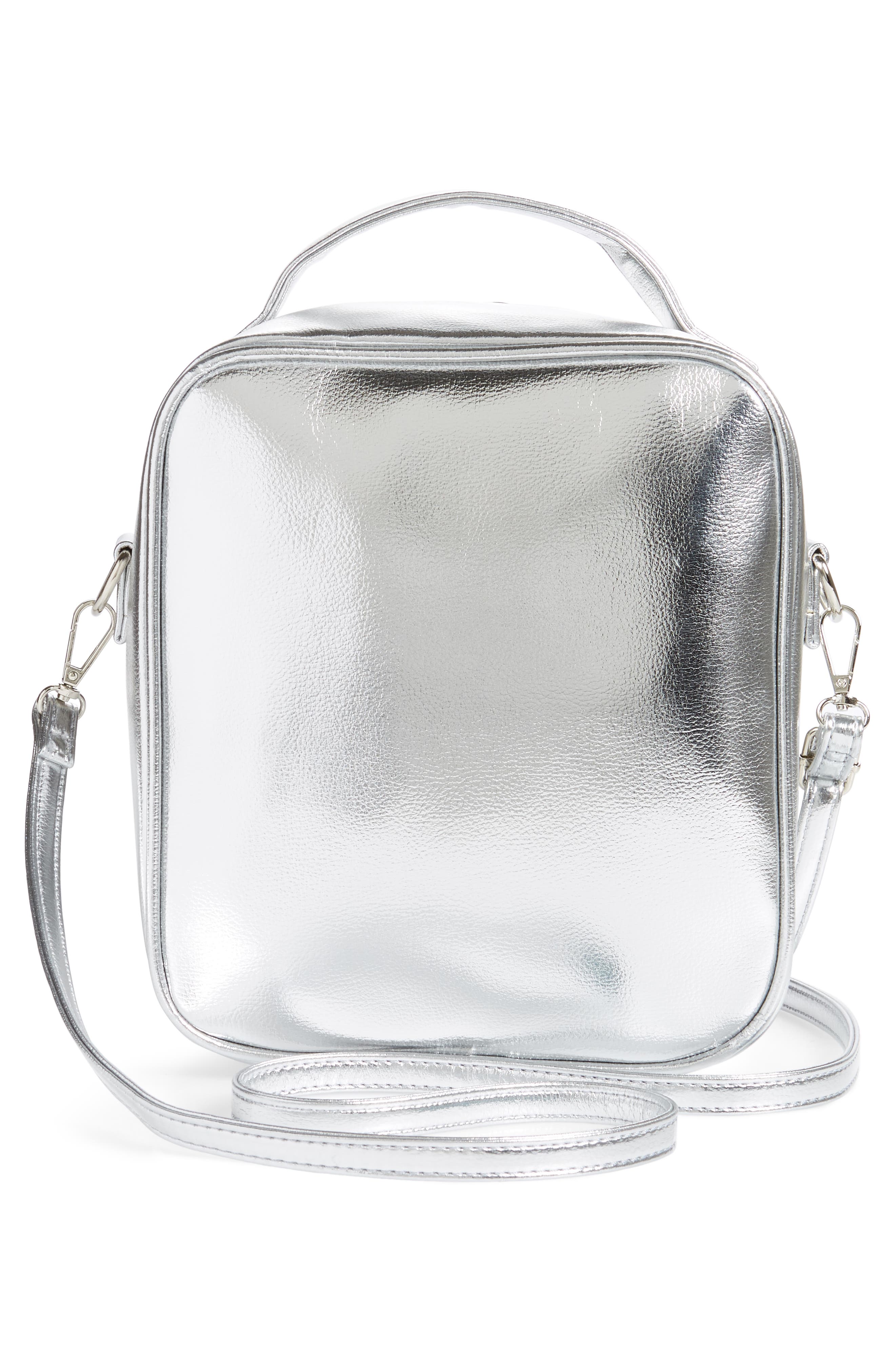 Bari Lynn Glitter Rainbow Stripe Lunchbox, Alternate, color, 