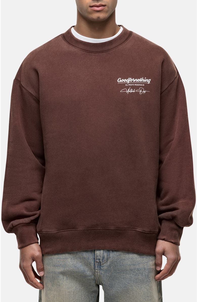 Good For Nothing Washed Rust Cult Sweathsirt, Main, color, Rust