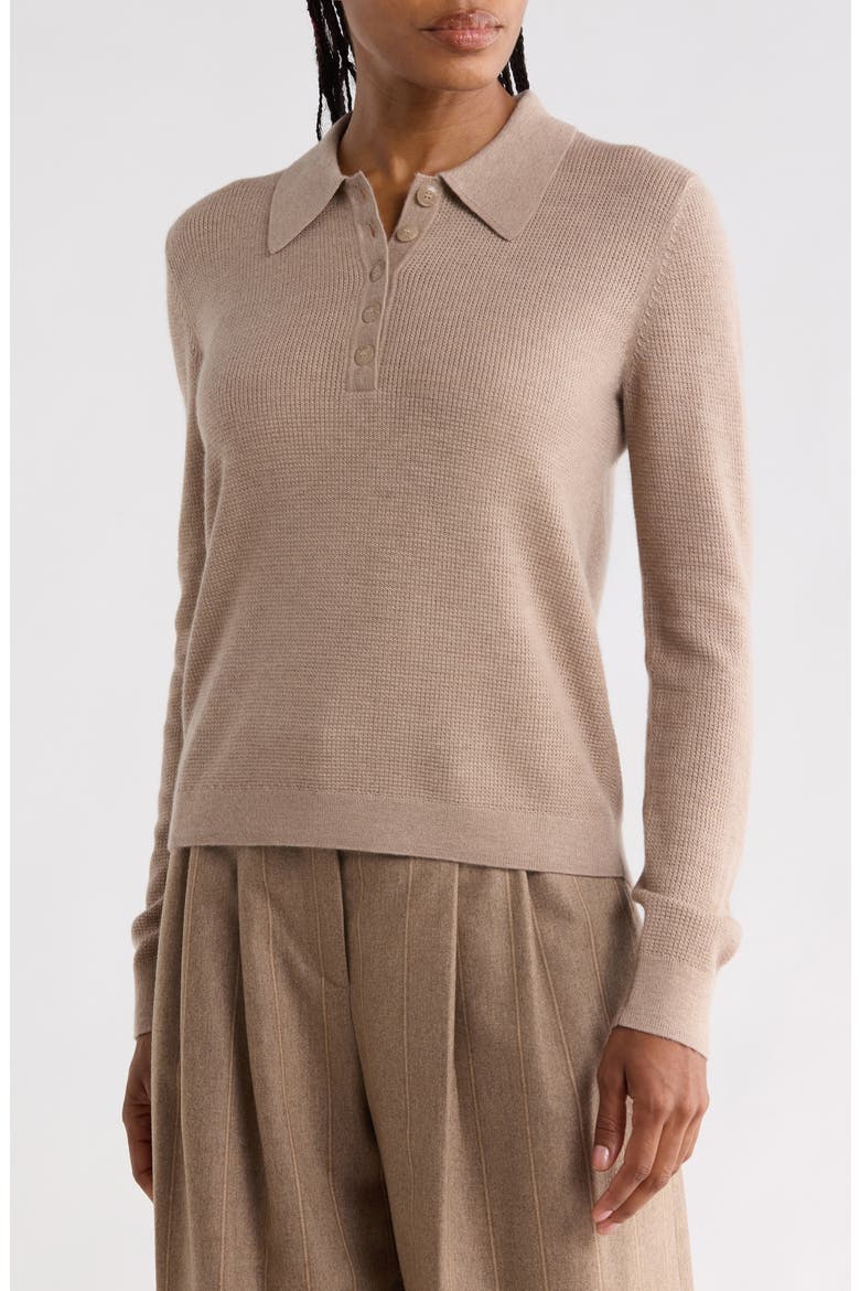 Jorden Thermal Cashmere Polo Sweater, Main, color, MINK