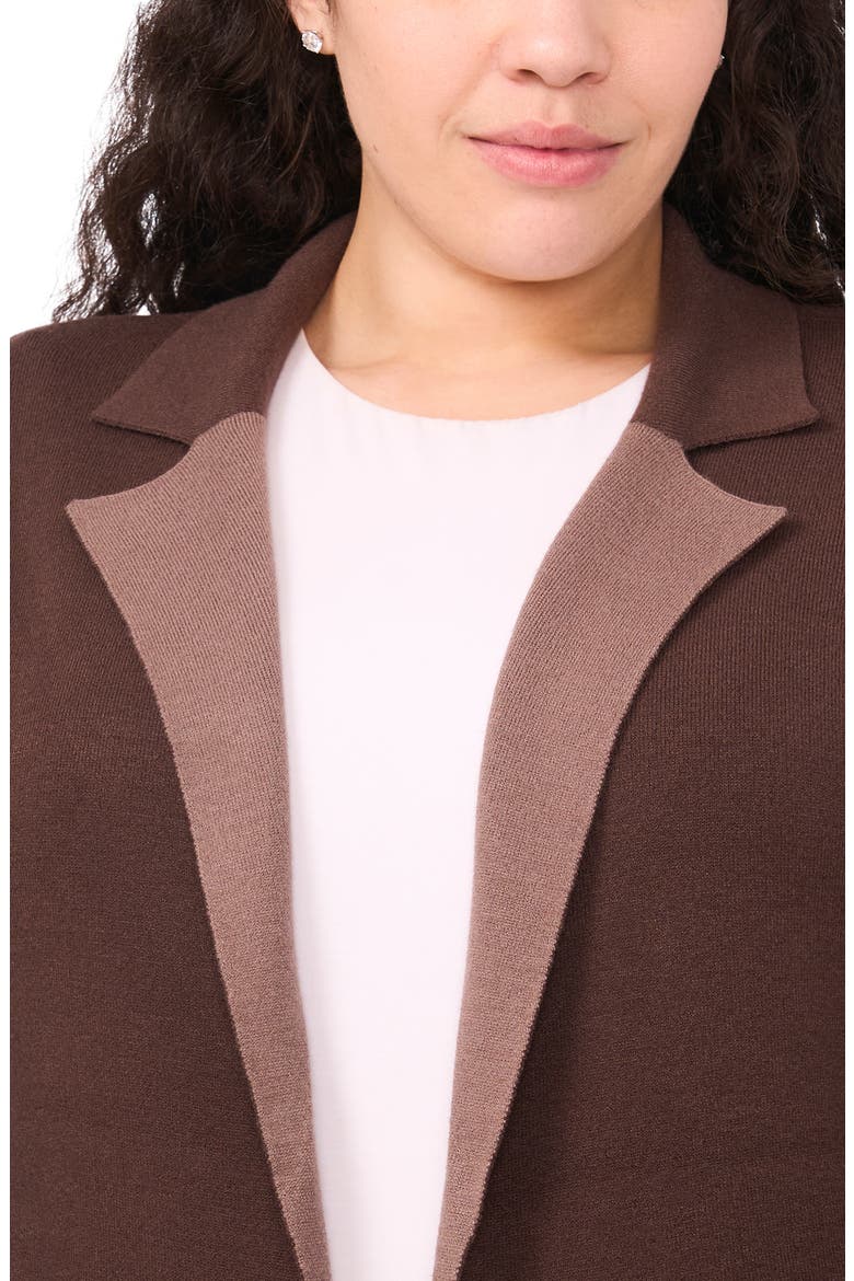 Lapel Long Cardigan, Alternate, color, DEEP COFFEE