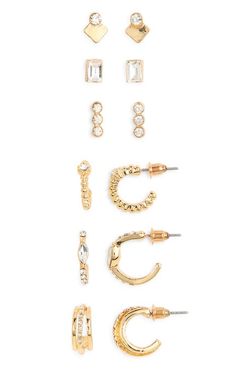 6-Pack Twisted Stud & Hoop Earrings