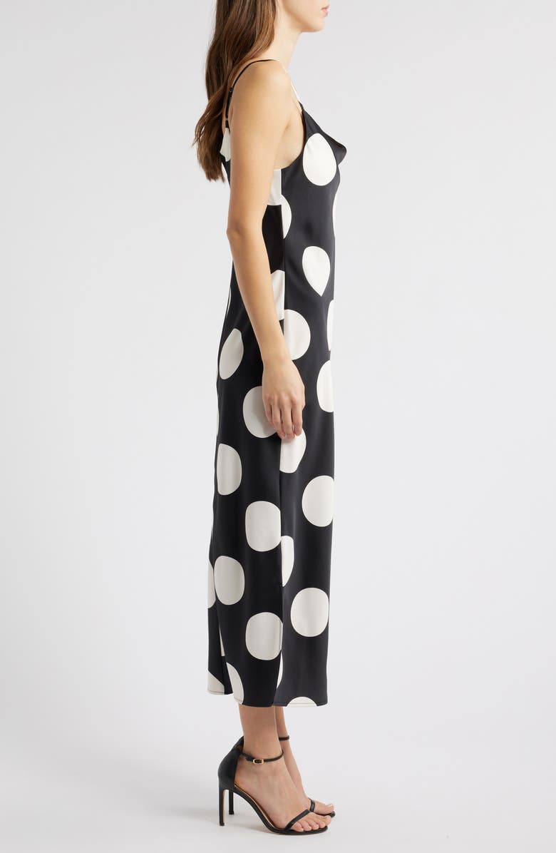 Anne Klein Large Polka Dot Satin Slipdress, Alternate, color, 