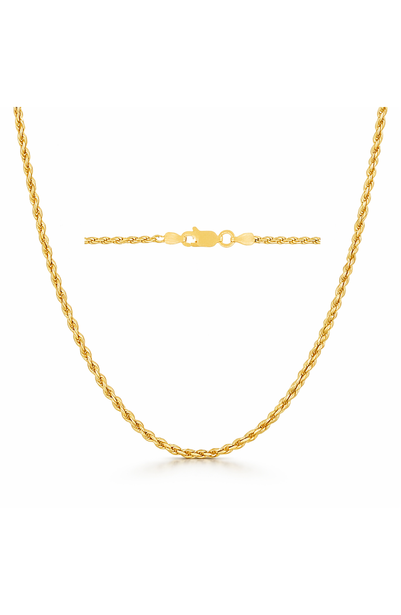 Donatello Gian Gold-Plated Sterling Silver 3MM Twisted Necklace, Main, color, Gold