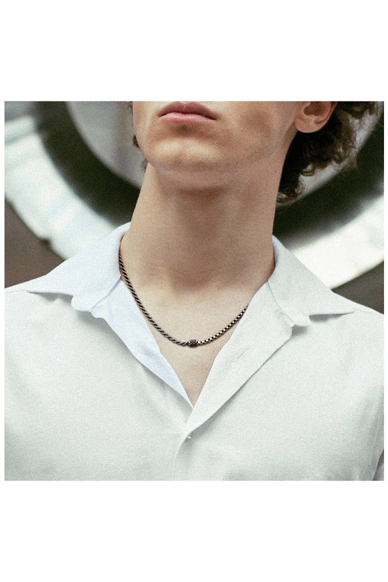 Half Rope Half Box Chain Necklace, Alternate, color, SILVER