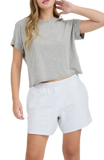 BLU PEPPER BLU PEPPER SOLID WASHED CROP T-SHIRT