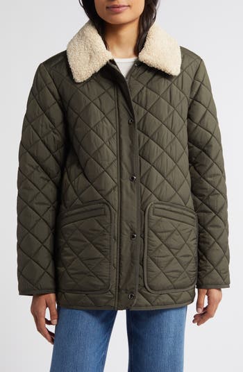 Sam Edelman NWT $180 Women’s M Faux high quality Leather Beige Quilted Puffer Coat Shacket