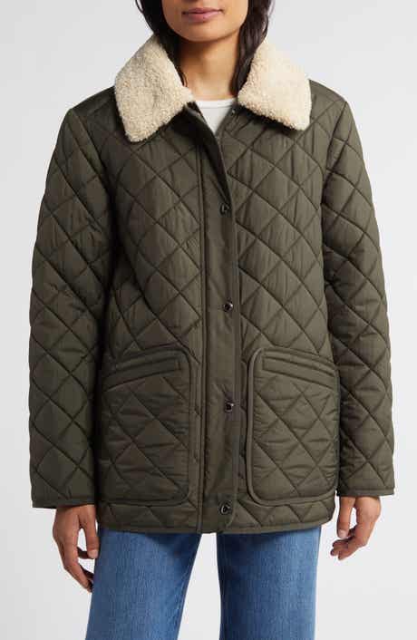 Sam Edelman Quilted Coat with Faux Shearling Collar