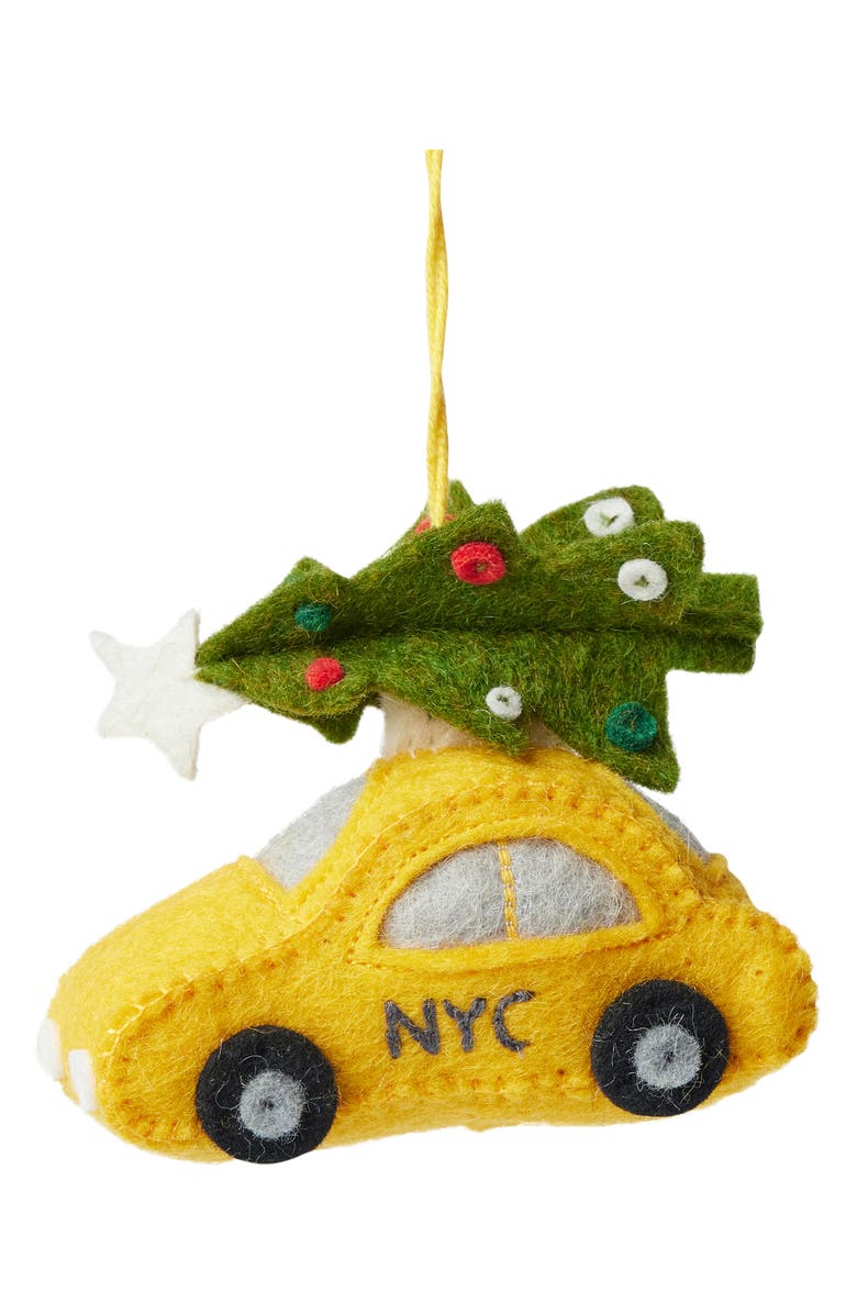 Craftspring Felted Wool NYC Taxi Ornament, Main, color,