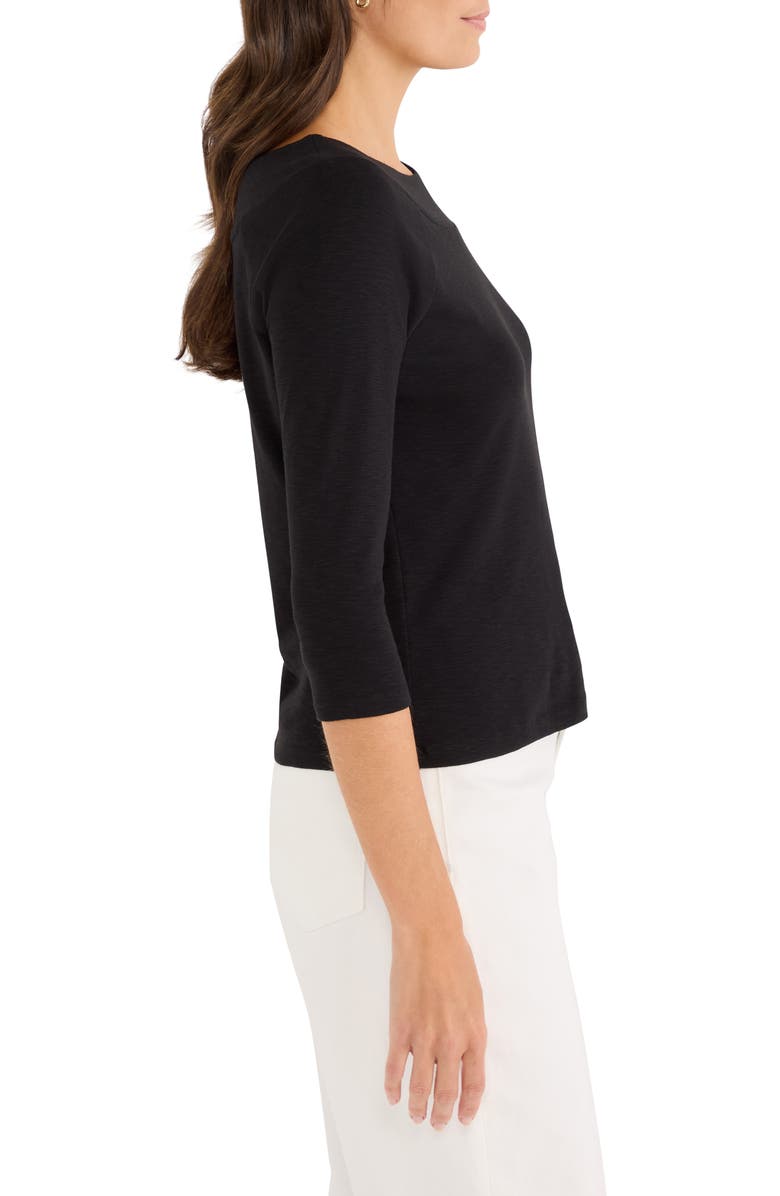 NZT by NIC+ZOE Boat Neck Three-Quarter Sleeve Cotton Blend Top, Alternate, color, 