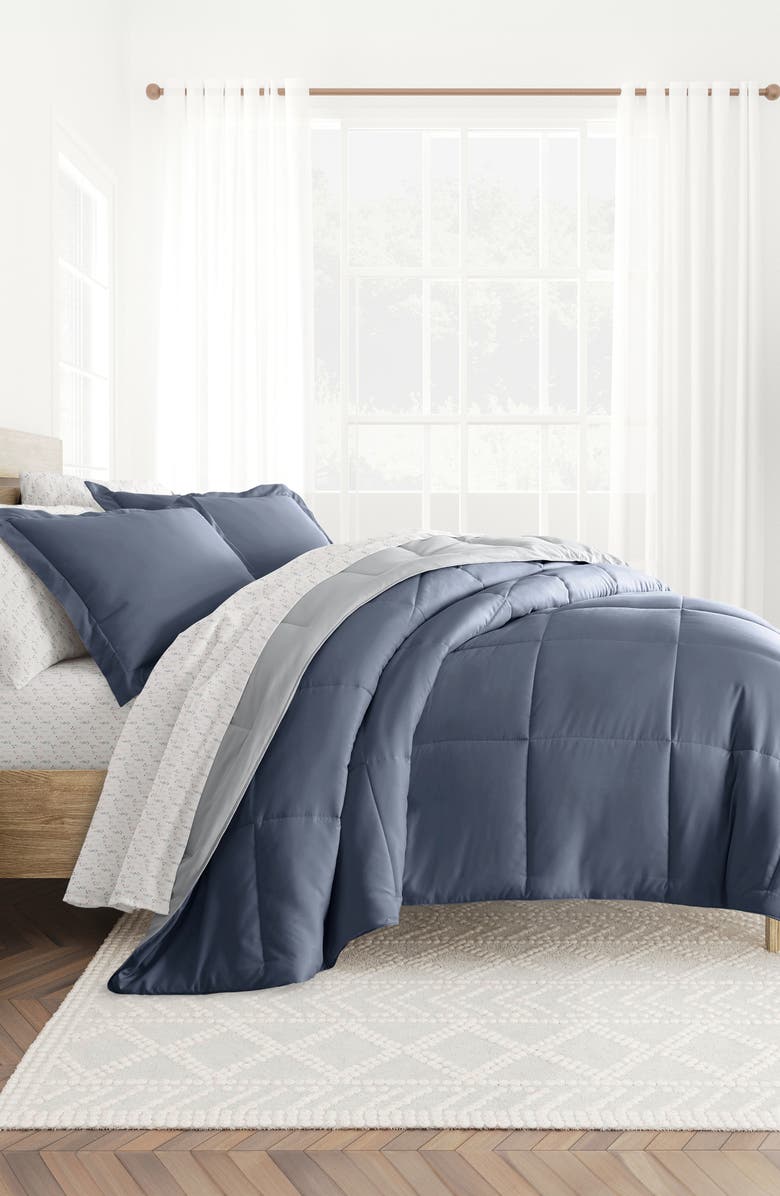 HOMESPUN 7-Piece Assorted Reversible Comforter Set, Alternate, color, Stone / Light Gray