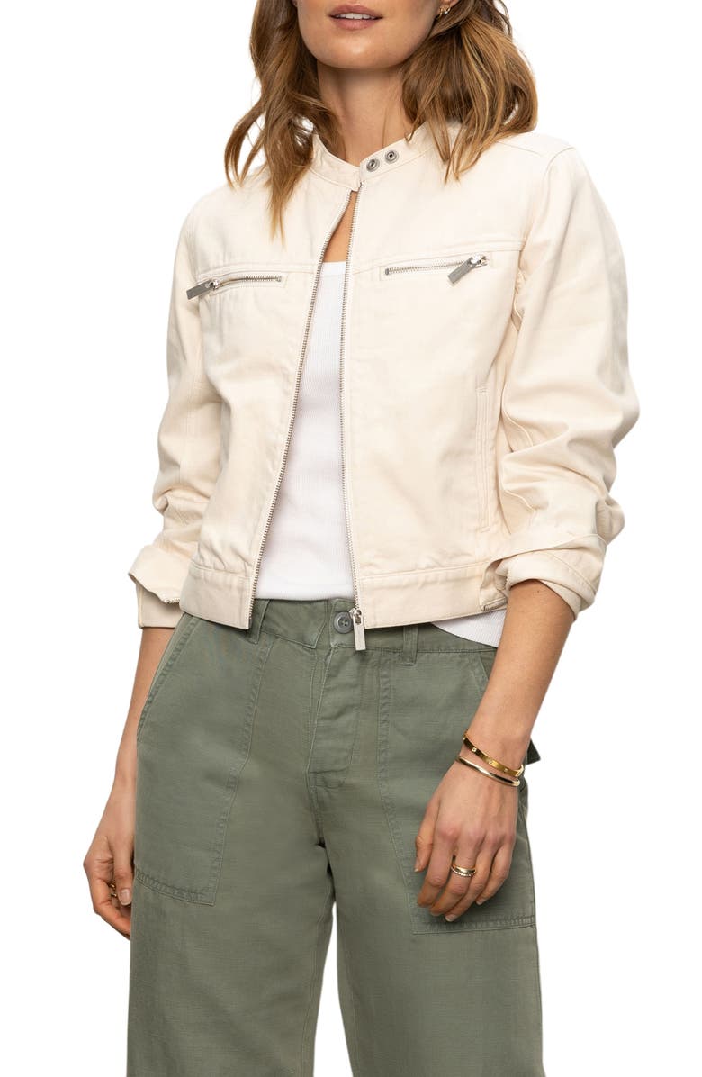 Sanctuary Soft Cotton Moto Jacket, Main, color,