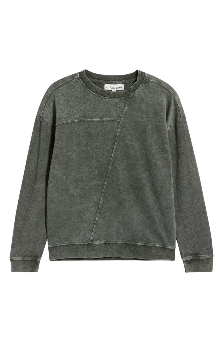 CITY BLUES Reverse French Terry Spliced Sweatshirt, Alternate, color, Spruce