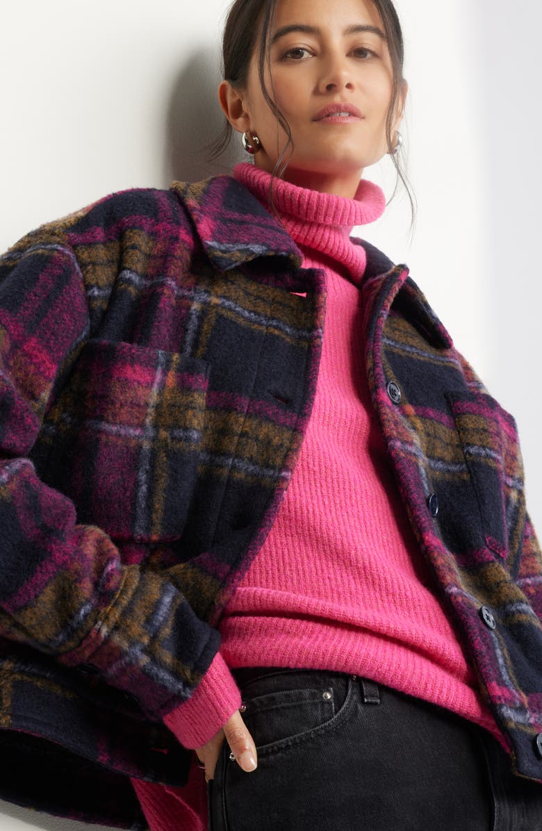 Caslon<sup>®</sup> Plaid Crop Shacket, Alternate, color, 