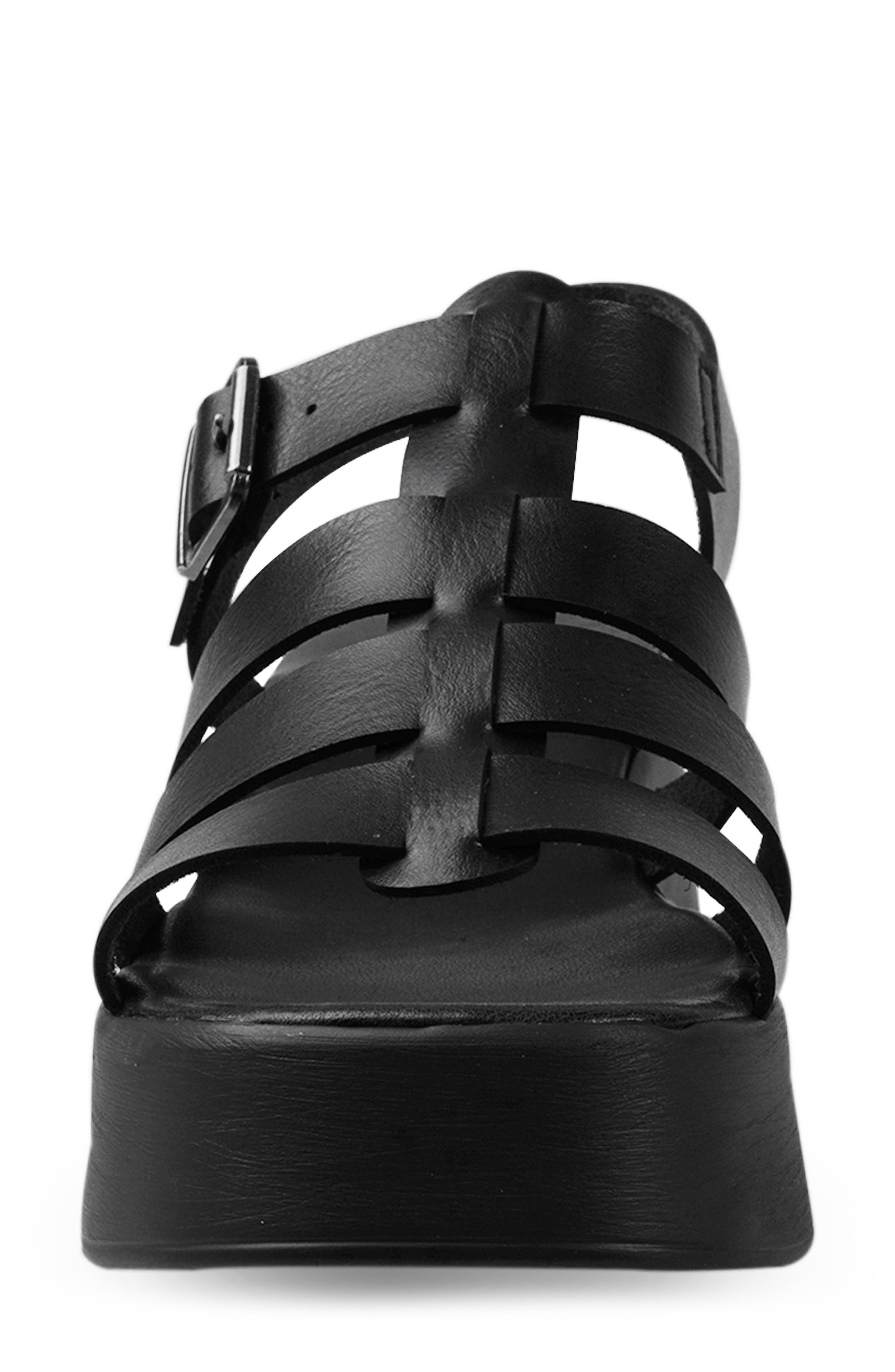 ROCK AND CANDY Caged Platform Sandal, Alternate, color, Black Faux