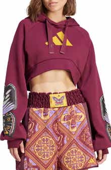 ADIDAS X FARM RIO Logo Graphic Crop Hoodie