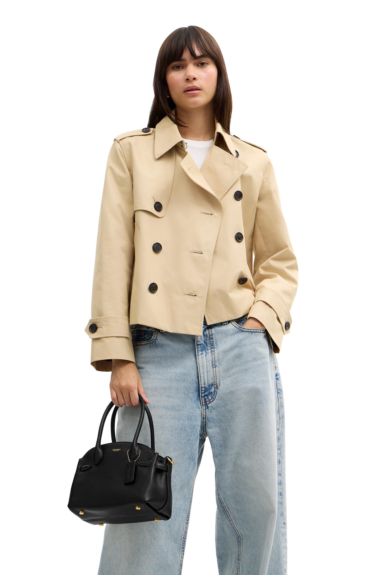 COACH Soft Empire 21 Leather Carryall Bag, Alternate, color, B4/Black