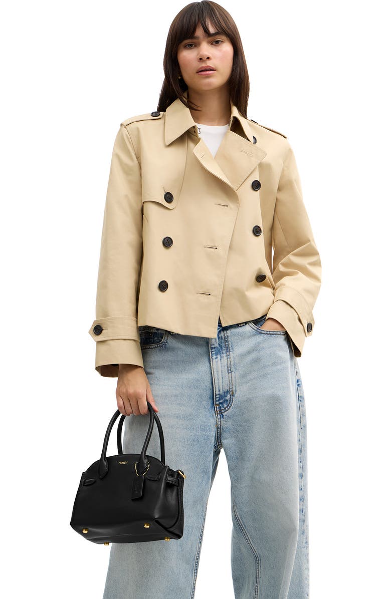 COACH Soft Empire 21 Leather Carryall Bag, Alternate, color, B4/Black