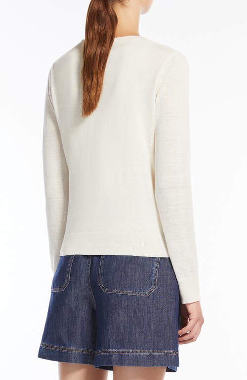 Weekend Max Mara Marabu Silk & Linen Cardigan In Ecru