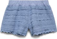 MANGO TEEN Open Stitch Ruffle Shorts