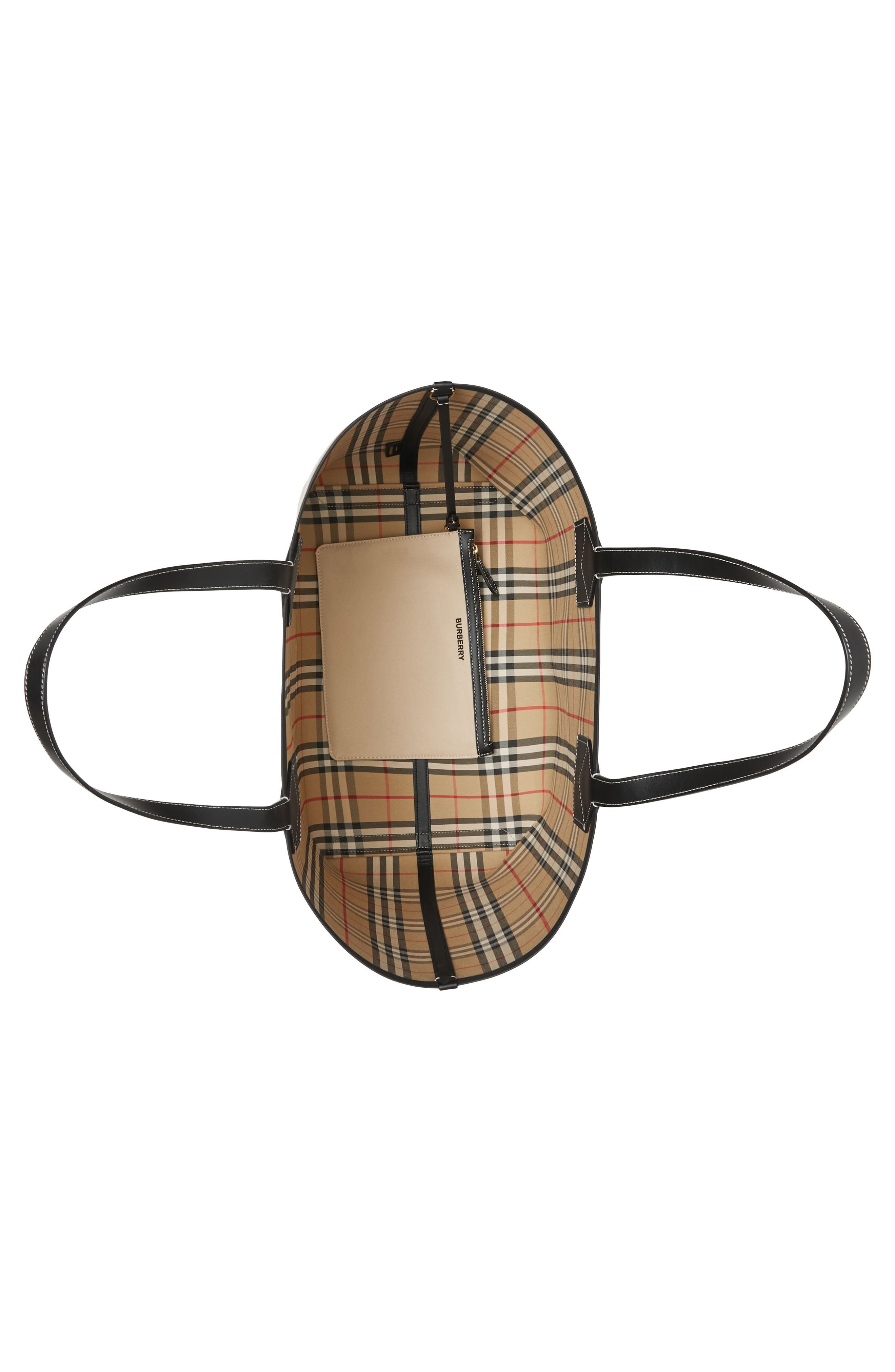 Burberry Large Heritage Canvas Tote, Alternate, color, 