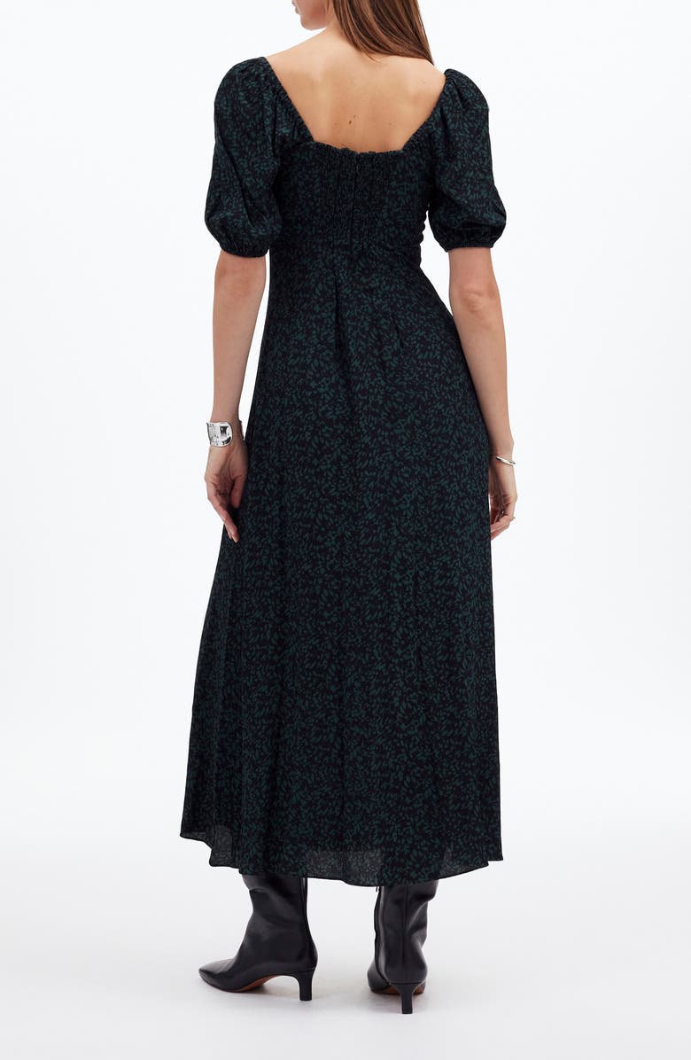 Puff Sleeve Sweetheart Midi Dress